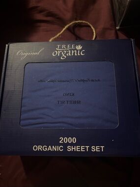 King Sheet Set - Deep Blue Organic Bedding